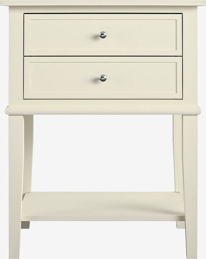 Sidebord med to skuffer Franklin, Hvit