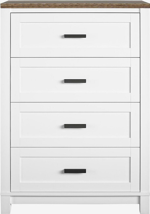 Kommode med fire skuffer Chapel Hill, Hvit