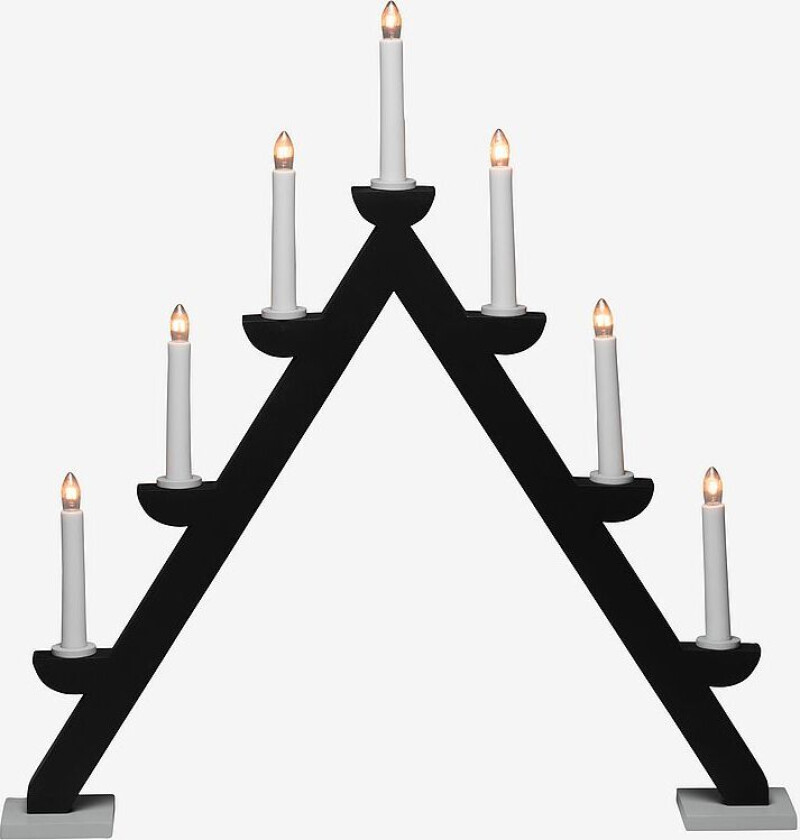 El-lysestake 7 lys tre 56 cm, Svart