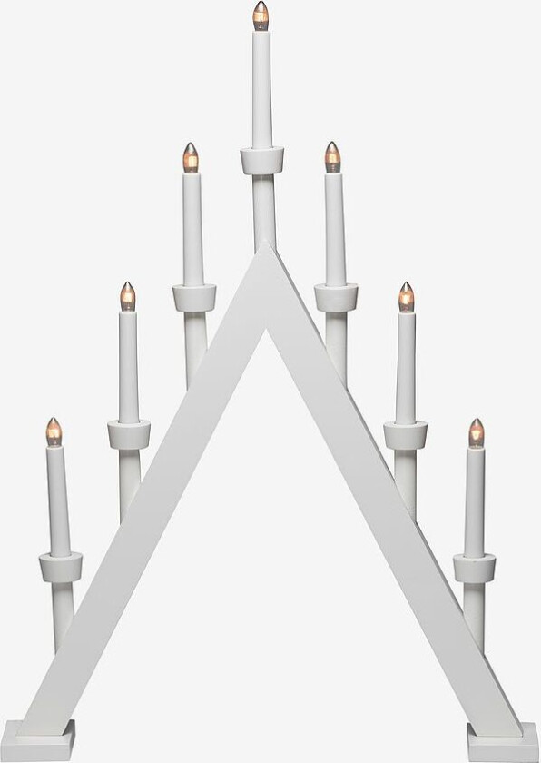 El-lysestake 7 lys tre 65 cm, Hvit