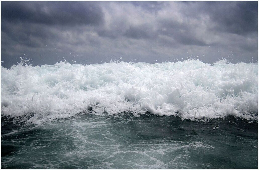 Poster Rolling waves, Blå