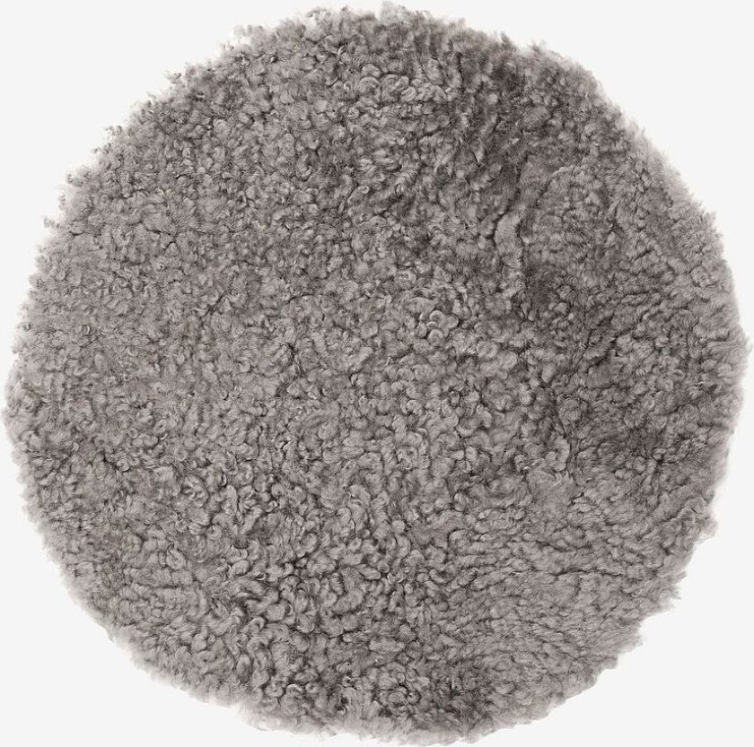 Sitteunderlag saueskinn rundt Curly, Grå