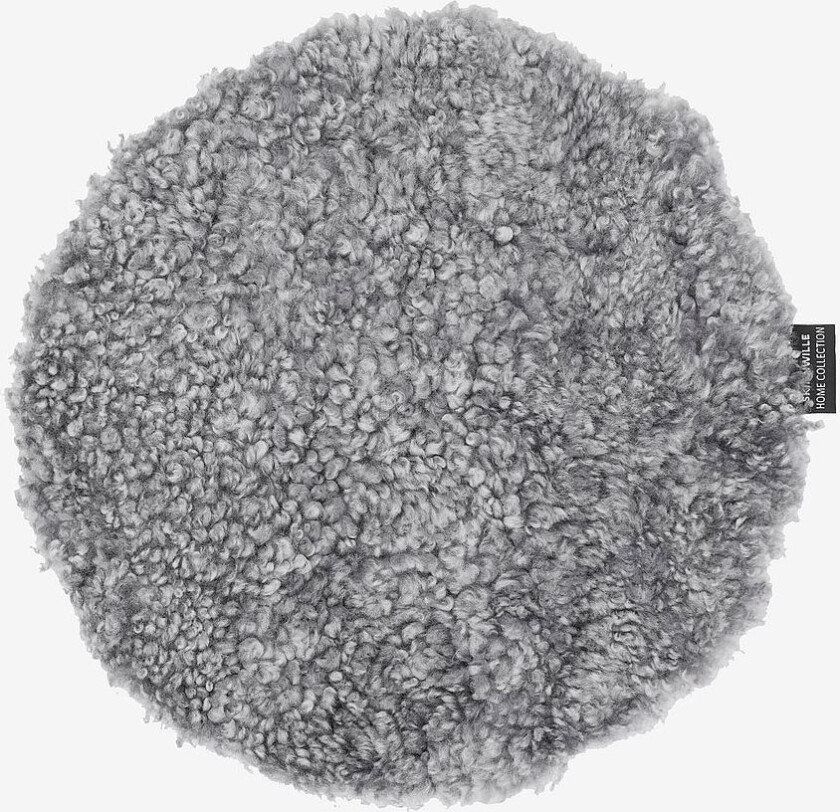 Sitteunderlag saueskinn rundt Curly, Grå