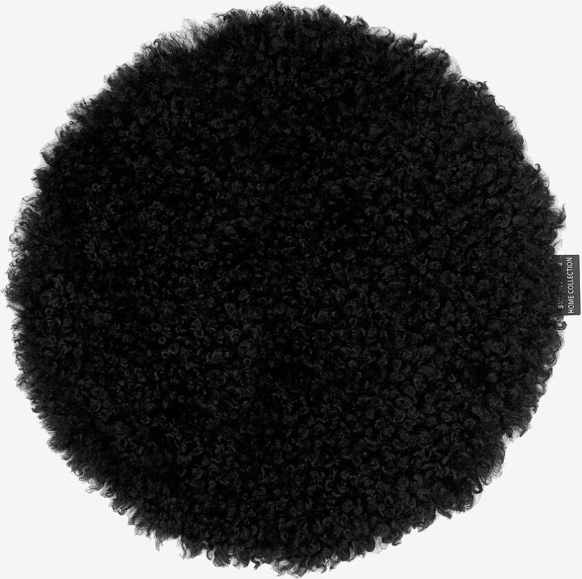 Sitteunderlag saueskinn rundt Curly, Svart