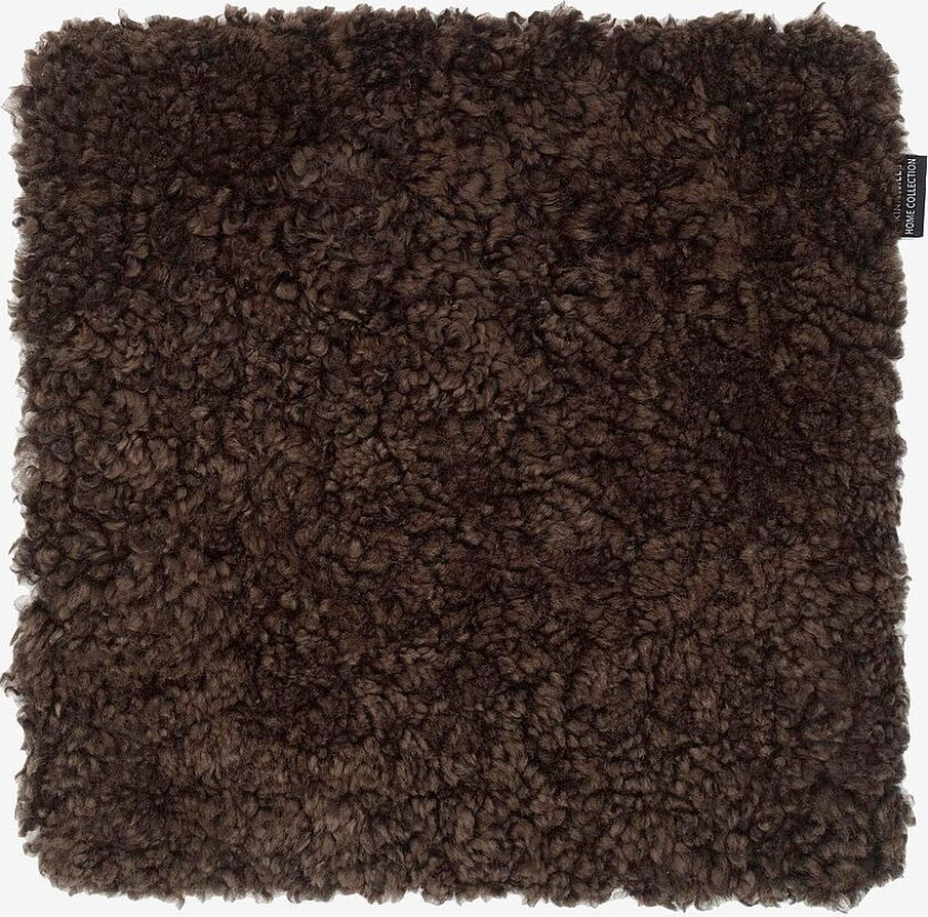 Sitteunderlag saueskinn firkantet Curly, Brun
