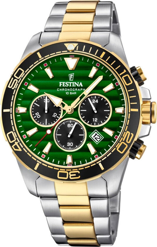 Chronograph F20363/4 - Kvarts - Sølv - Herreklokker - Rustfritt stål - ledd m/pin - Mineral