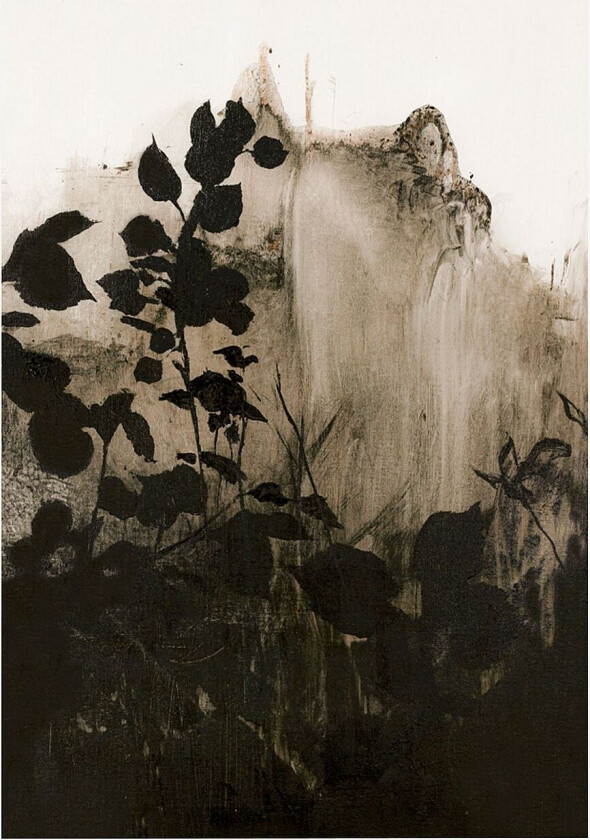 Poster Silhouet Leaves 2, Svart