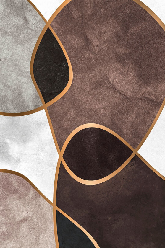 Poster Velvet Shapes 3, Brun