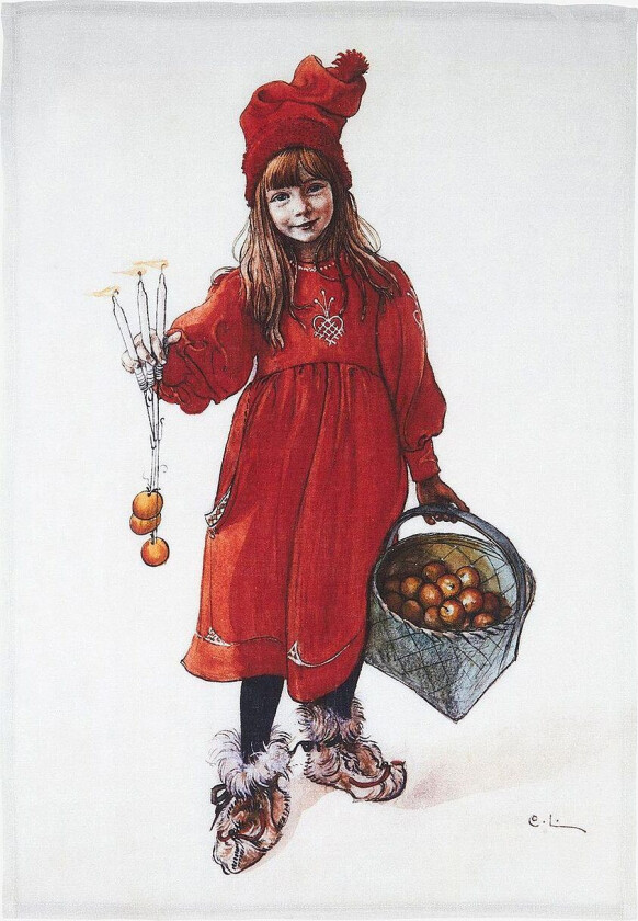Kjøkkenhåndkle Carl Larsson, Rød