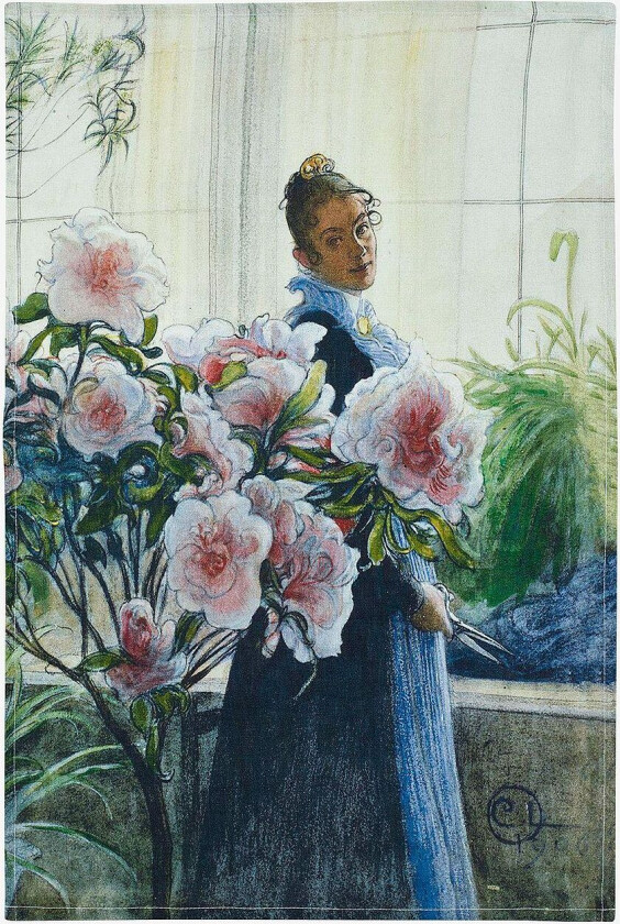 Kjøkkenhåndkle Carl Larsson, Beige