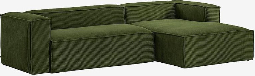 Sofa Blok 3-seter med høyre sjeselong, Grønn