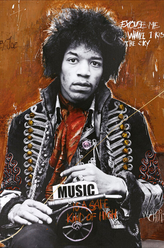 Poster Hendrix by artist, Flerfarget