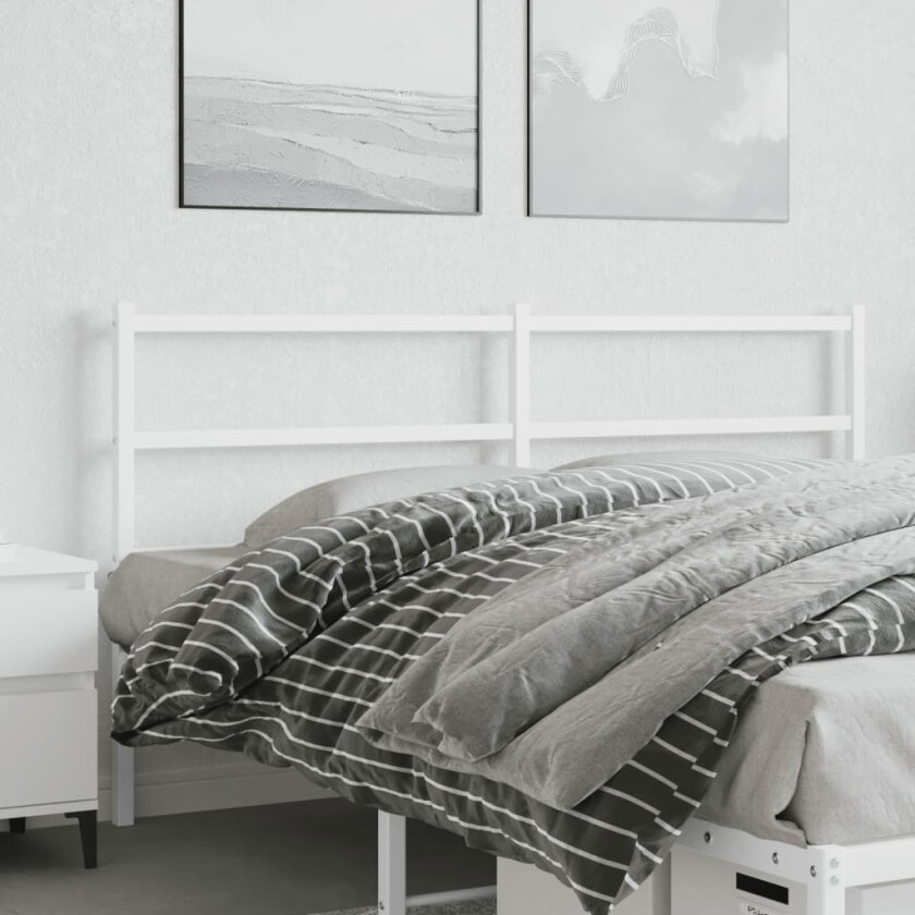 Sengegavl i metall hvit 160 cm