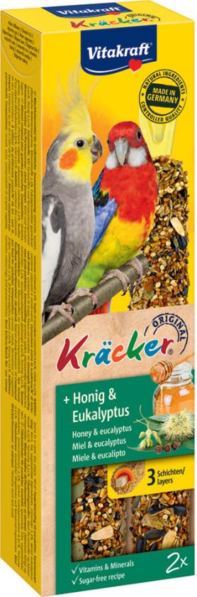 Kjeks for parakitter - 2 x 2 stk honning