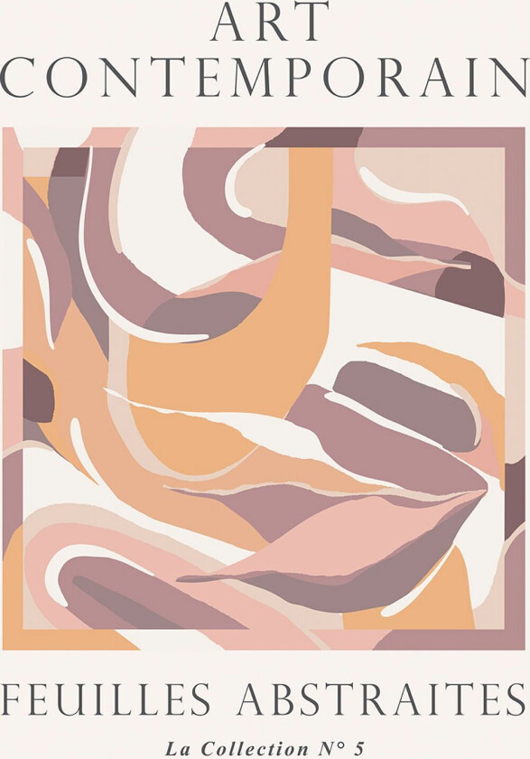 Poster Feuilles abstraites 4, Beige