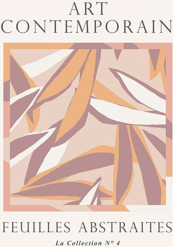 Poster Feuilles abstraites 3, Beige