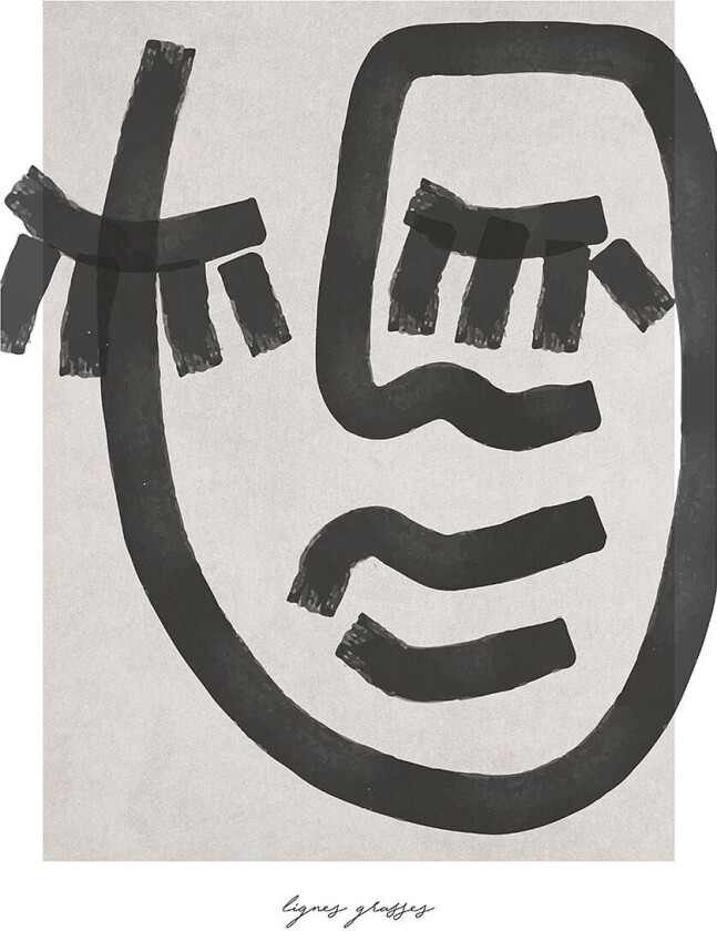 Poster Lignes grasses 1, Beige