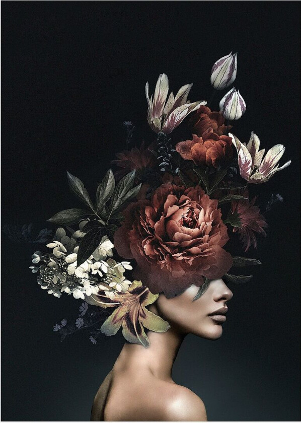 Poster Floral Diva 2, Svart