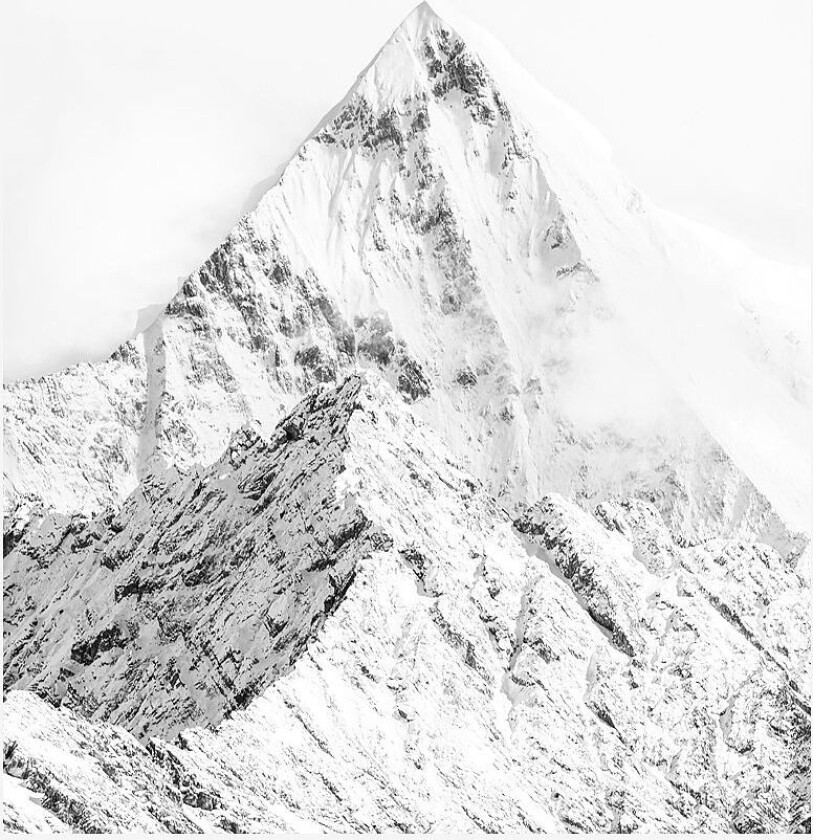 Poster Mountain top white, Hvit