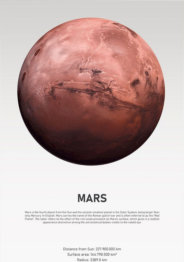 Poster Mars Light, Hvit