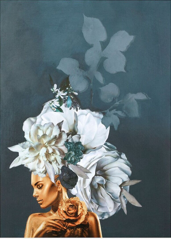 Poster Gold Couture 6, Blå