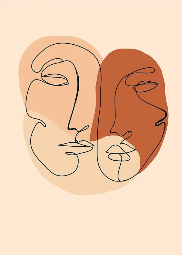 Poster Abstract Lines 2, Beige