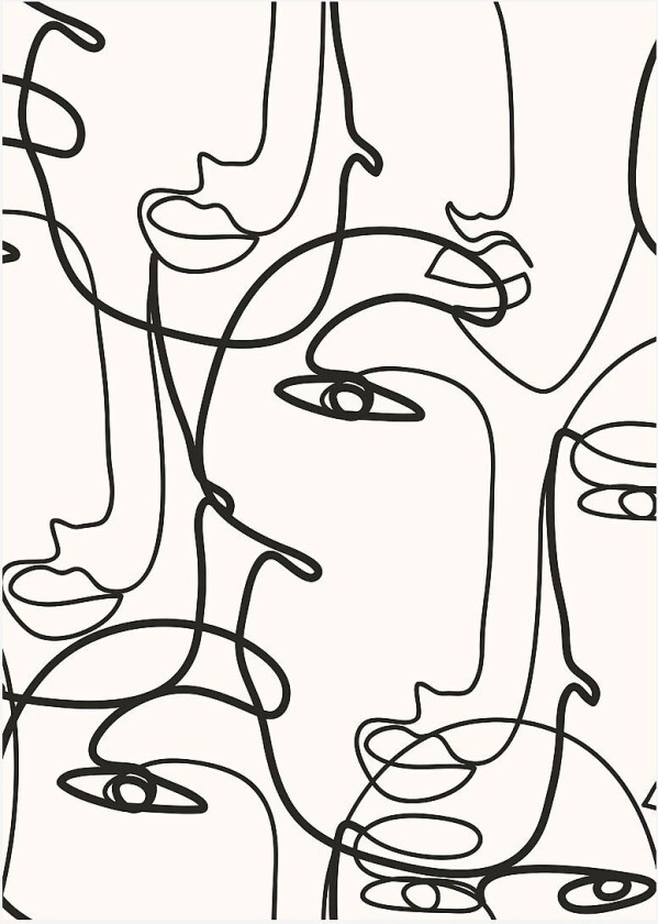 Poster Abstract Lines 5, Beige