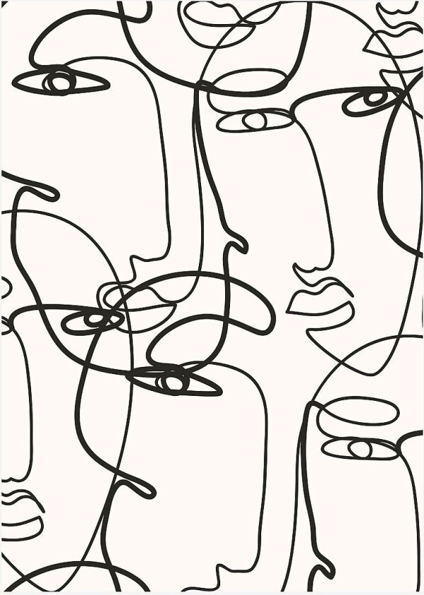 Poster Abstract Lines 4, Beige
