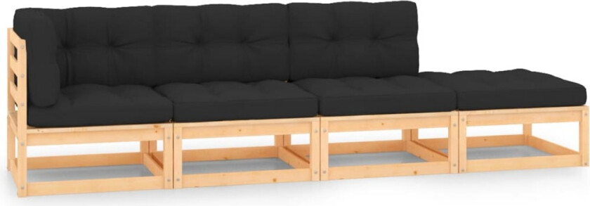 Hagesofagruppe med puter 4 deler heltre furu