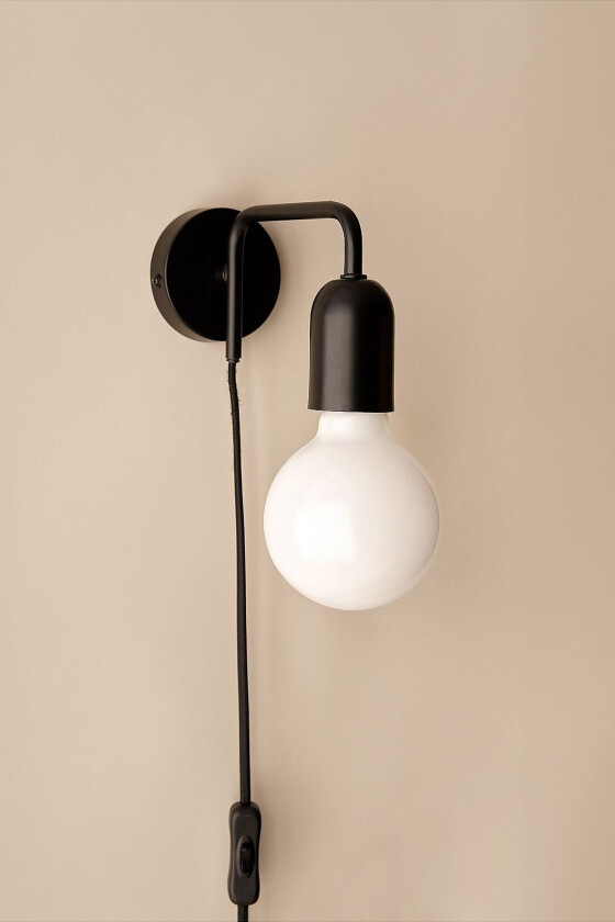 Vegglampe John, Svart