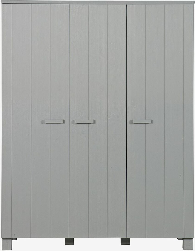 Garderobeskap Dennis, 3-dørers, Grå