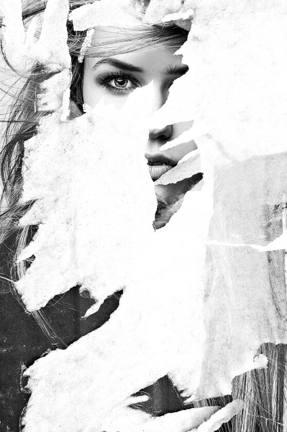 Poster Torn out 2, Grå