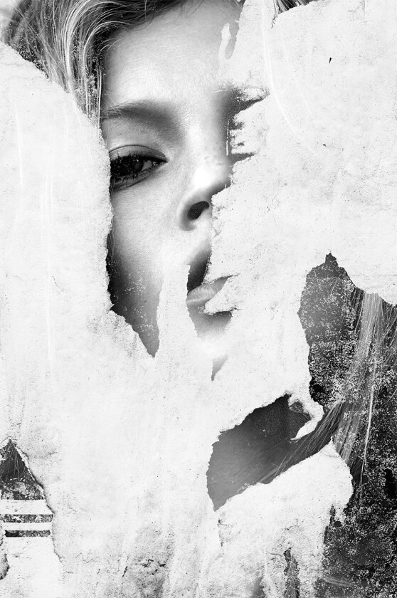 Poster Torn out 1, Grå