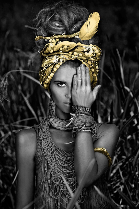 Poster In the bush gold, Svart