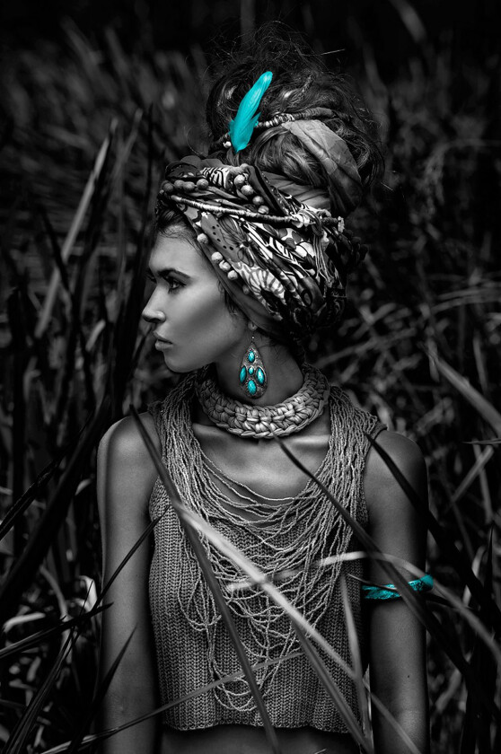 Poster In the bush blue, Svart