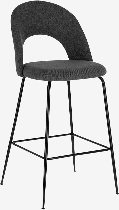 Barstol Mahalia, sittehøyde 63 cm, 4-pk, Grå