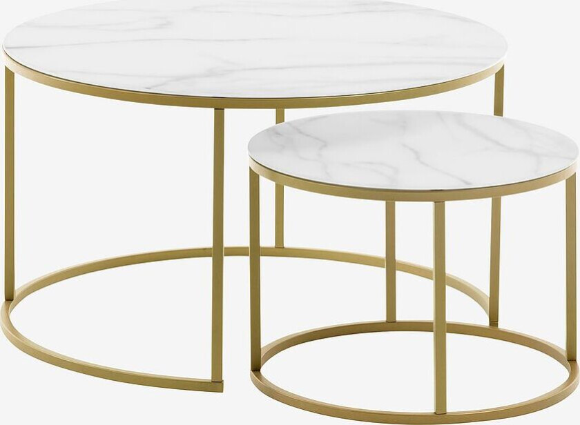 2 deler, Leonor Ø 80/50 cm., Hvit