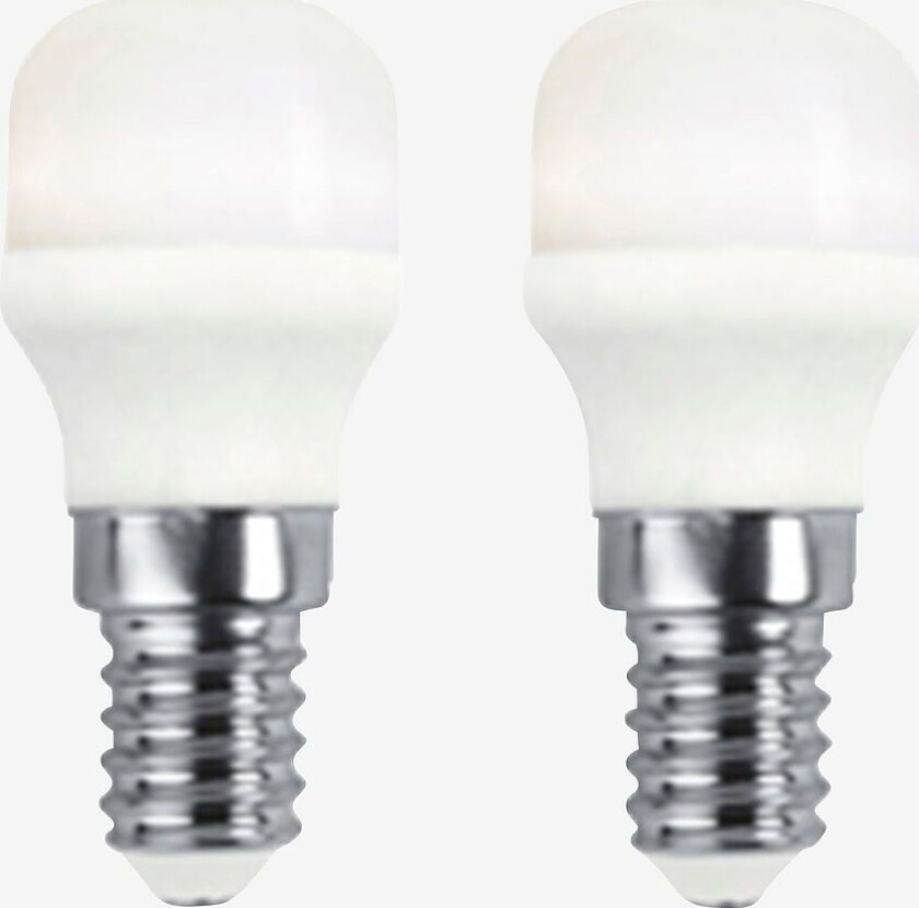 Lyspære E14 LED Pære Matt 1,5W 2-Pk, Hvit