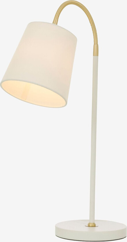 Bordlampe Ljusdal / matt messing, Hvit