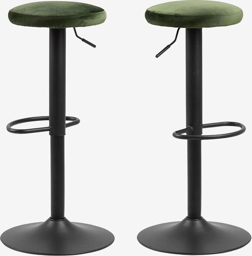 Barstol Frans 2-pk, 62-88 cm, Grønn