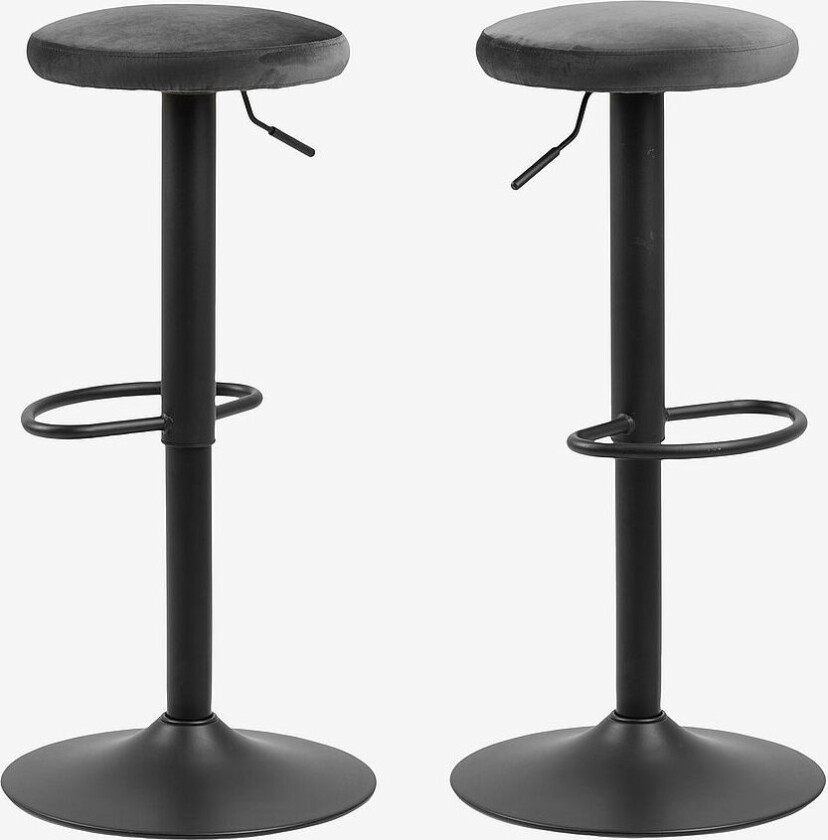 Bilde av Barstol Frans 2-pk, 62-88 cm, Grå