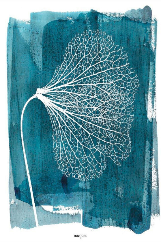 Poster White Ginkgo, Blå