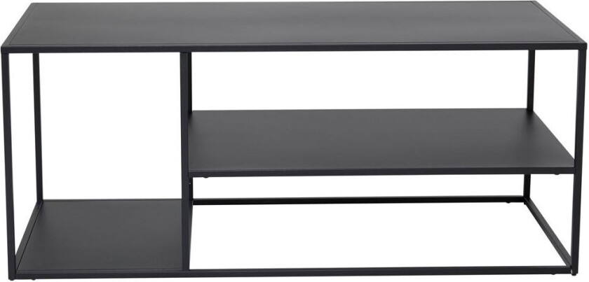 Staal hjørnebord med hylle 120x50 cm svart.