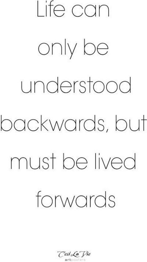 Poster Life can only, Hvit