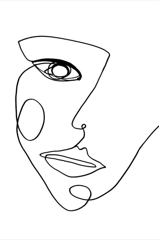 Poster Face Line 2, Hvit