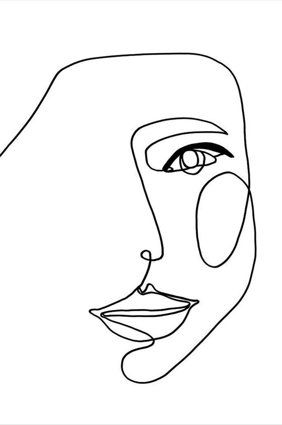 Poster Face Line 1, Hvit