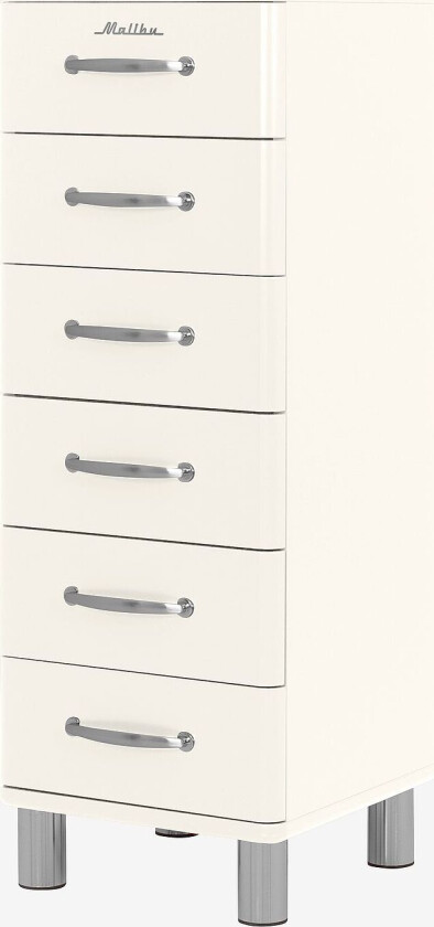 Kommode Malibu 6DR W41, Hvit