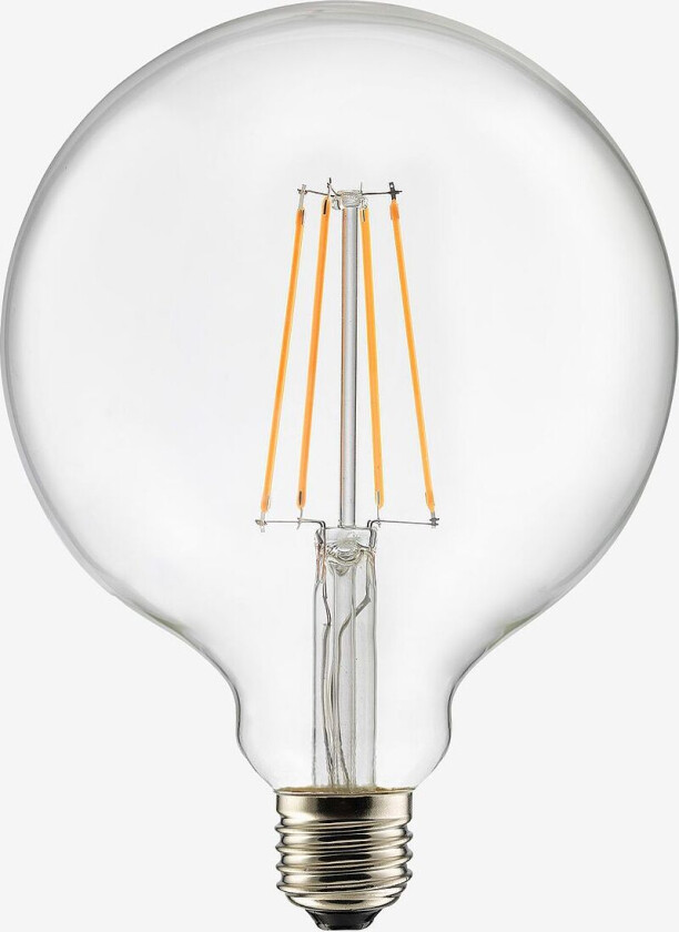 Lyskilde E27 LED 3-trinn kan dimmes Globe 125 mm Klar 0,4-7W, Transparent