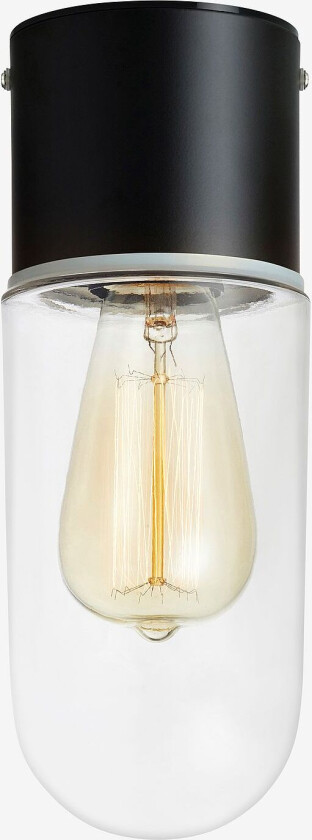 Taklampe ZEN, svart metall, Transparent