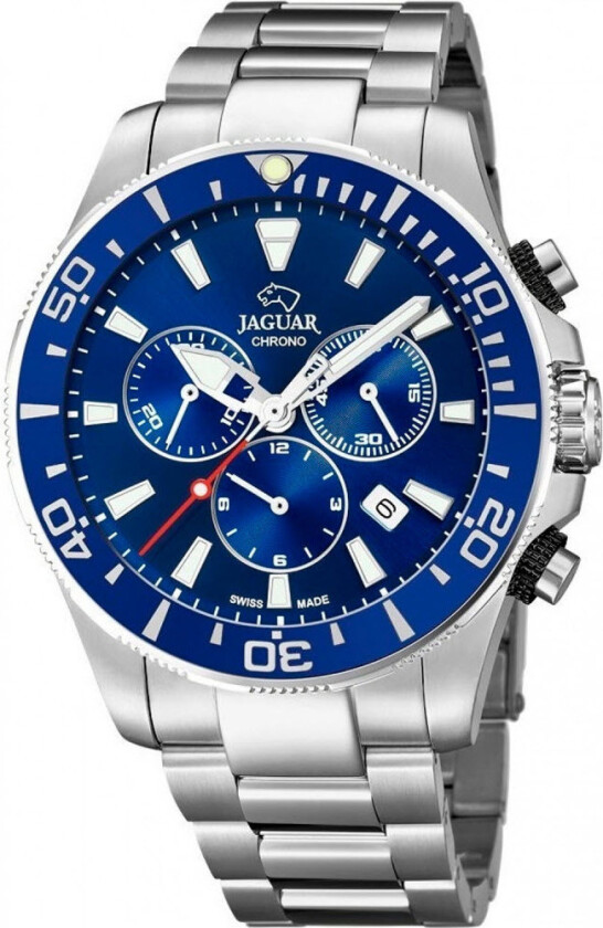 Executive Diver XXL Chronograph J872/1 - Kvarts - Sølv - Herreklokker - Rustfritt stål - ledd m/pin - Safir